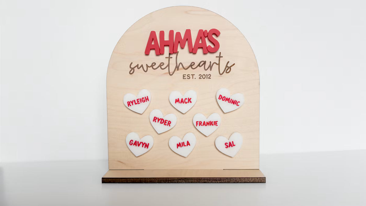 Family Names Valentine's Day Heart Plaque