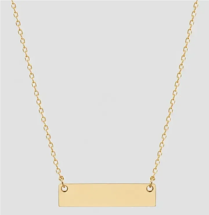 Custom Laser Engraved Bar Necklace