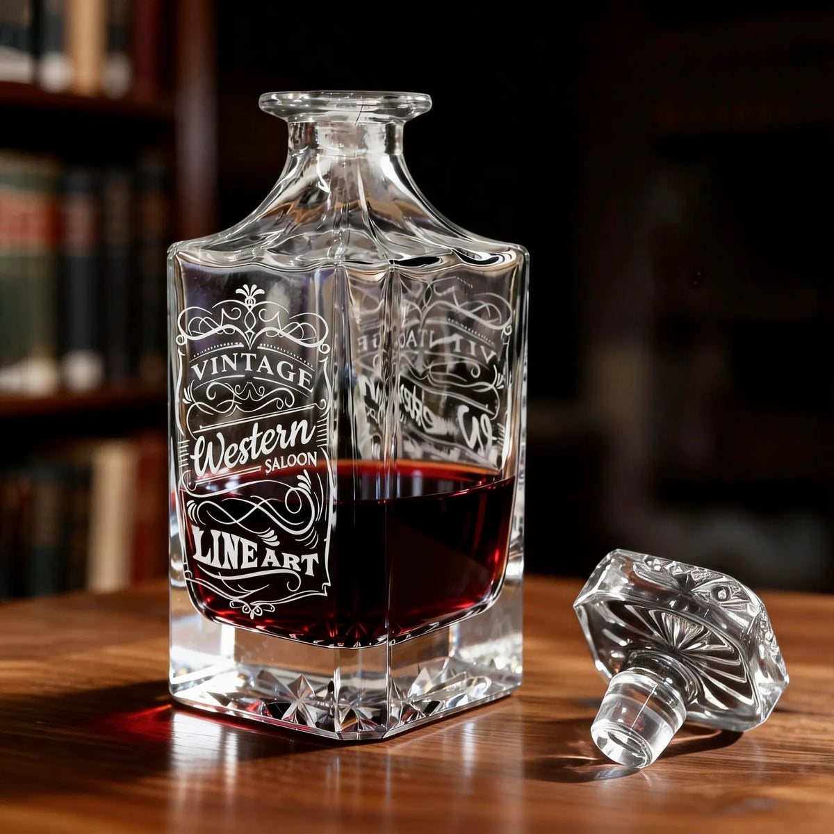 Laser Engraved Glass Decanter