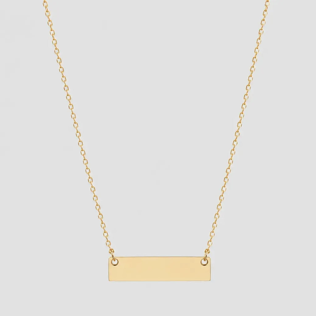 Custom Laser Engraved Bar Necklace