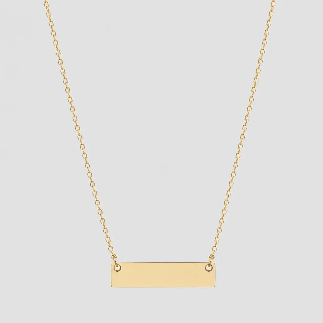 Custom Laser Engraved Bar Necklace