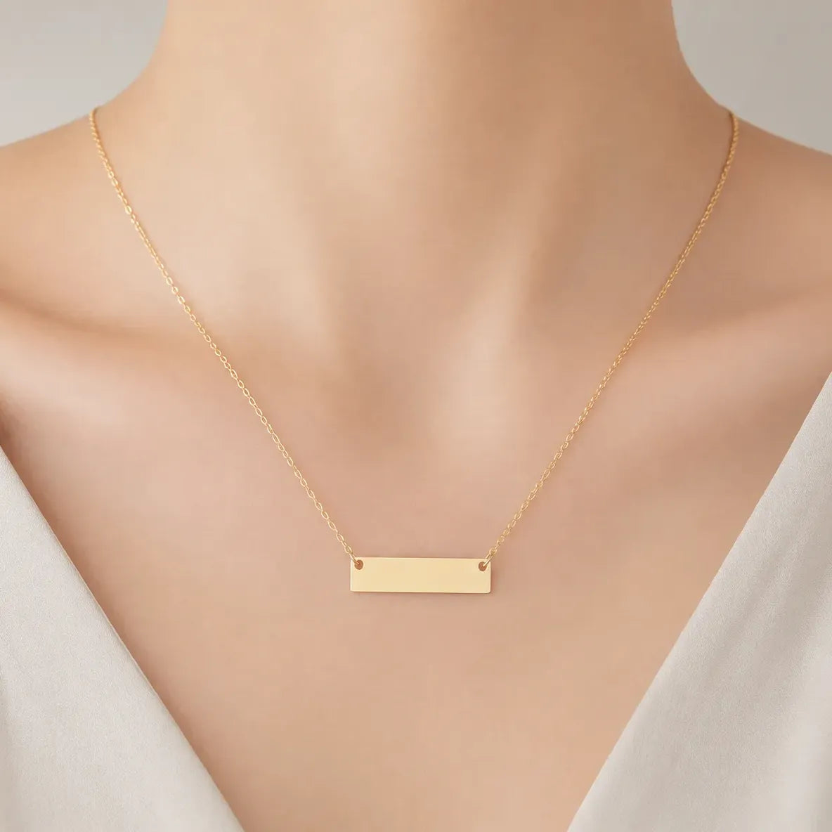 Custom Laser Engraved Bar Necklace